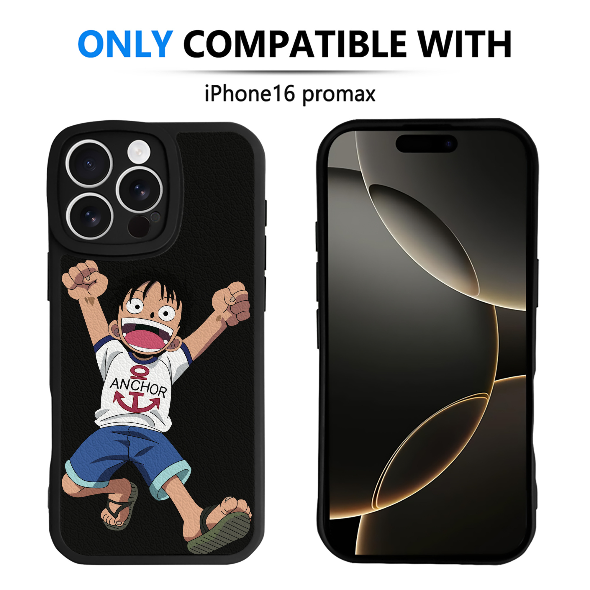 （画像用） ワンピース モンキー・D・ルフィ ONE PIECE Monkey D. Luffy 【iPhone 16シリーズ対応】シリコンスマホケース（レザー調） 材質：シリコン